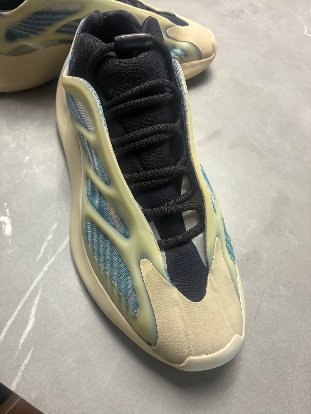 Yeezy Boost Runner in Cream and Light Blue